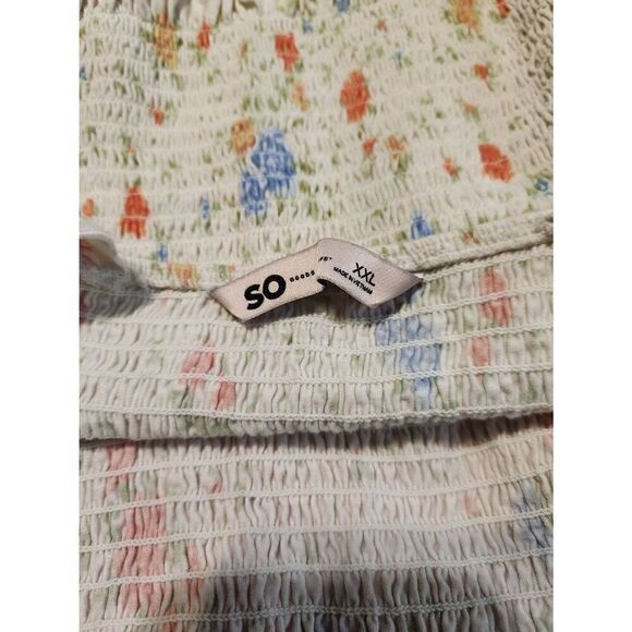 SO So Good For Life Juniors PLUS XXL Halter Tube TOP Smocked Elastic Floral Size - Picture 4 of 5